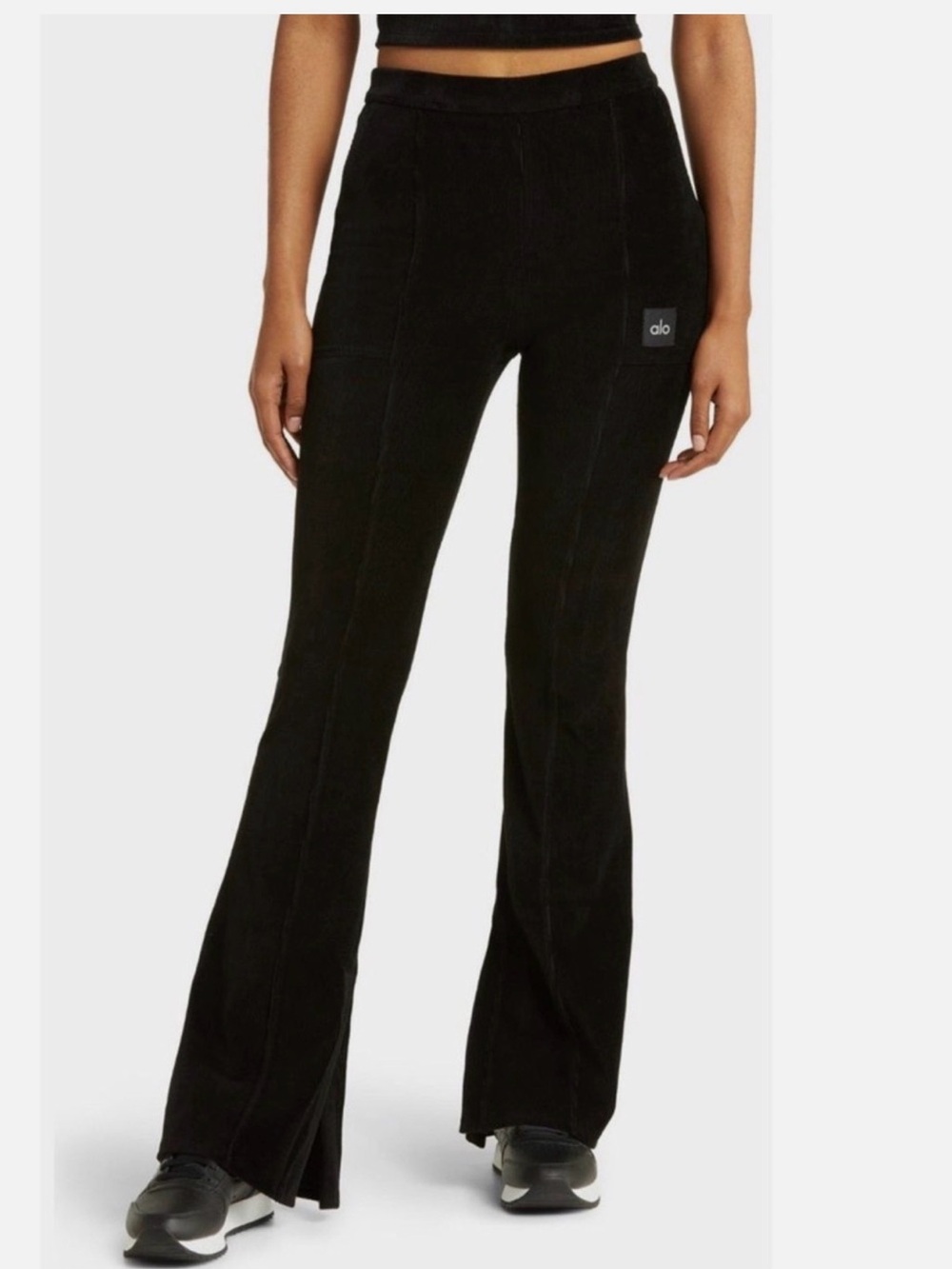 ALO High-Rise Black Corduroy Pants